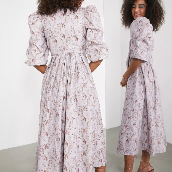 ASOS Edition Size US 8 button front midi dress in cotton twill horse print - Picture 7 of 10